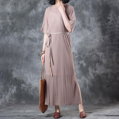 women cotton tops Loose fitting Lacing Knitting Dress Beige Two Pieces With Suspenders