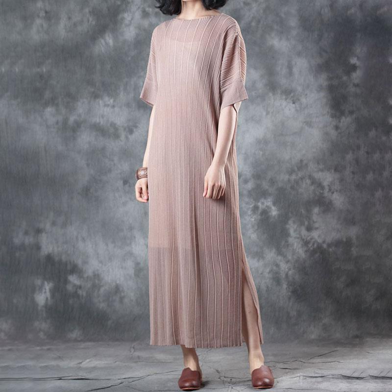 women cotton tops Loose fitting Lacing Knitting Dress Beige Two Pieces With Suspenders