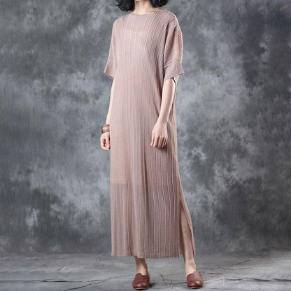 women cotton tops Loose fitting Lacing Knitting Dress Beige Two Pieces With Suspenders