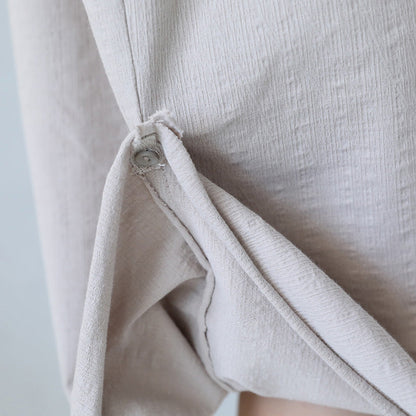 women khaki cotton dress oversize traveling dress boutique short sleeve o neck natural cotton dress