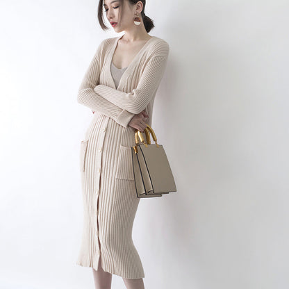 women nude Winter coat plus size V neck  long coat New pockets cardigan coats