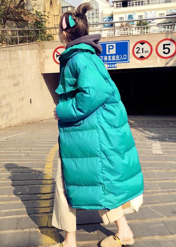 women plus size winter jacket coats green stand collar Cinched down coat winter - SooLinen