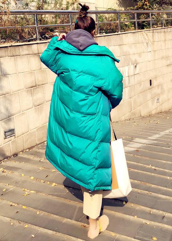 women plus size winter jacket coats green stand collar Cinched down coat winter - SooLinen