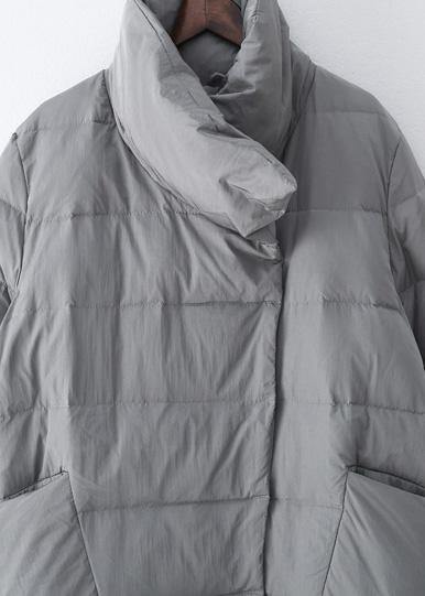 women silver down jacket woman casual v neck winter jacket thick warm fine overcoat - SooLinen