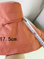 Women Casual Colorblock Drawstring Travel Sunproof Hat