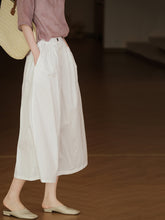 Load image into Gallery viewer, Plus Size Women Summer Casual Solid Pocket Wide-leg Cotton Pants