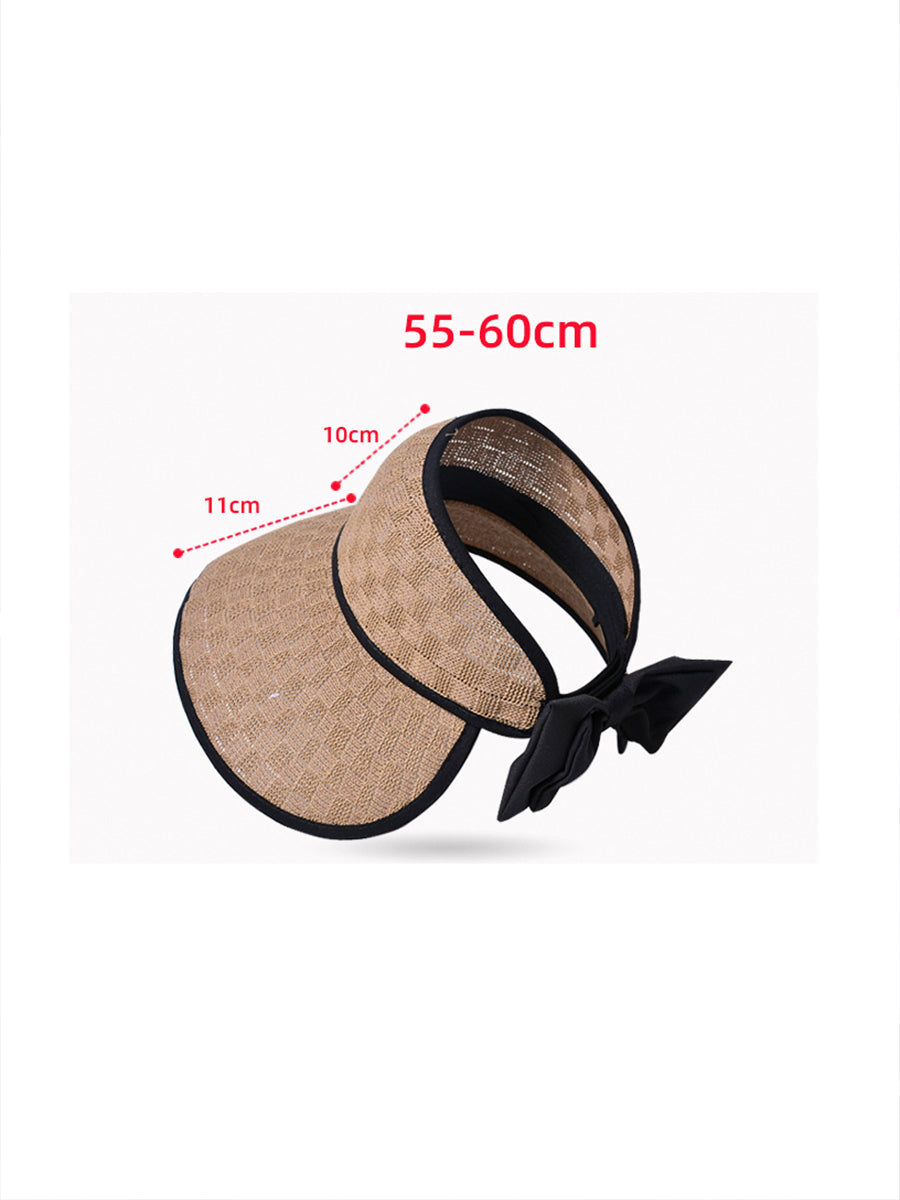 Women Casual Summer Bowknot Solid Straw Hat