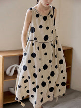 Load image into Gallery viewer, Plus Size Women Summer Casual Dot Drawstring Loose Vest Dress