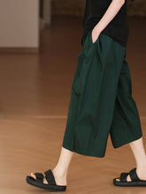 Load image into Gallery viewer, Plus Size Women Summer Casual Solid Pocket Wide-leg Cotton Pants
