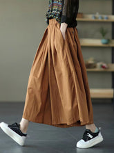 Load image into Gallery viewer, Women Summer Solid Pleat Button Pocket Wide-leg Pants
