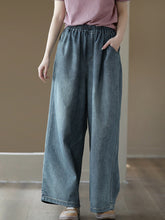 Load image into Gallery viewer, Women Casual Soft Solid Pocket Denim Straight-leg Pants
