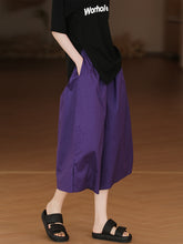 Load image into Gallery viewer, Plus Size Women Summer Casual Solid Pocket Wide-leg Cotton Pants