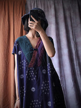 Load image into Gallery viewer, Women Summer Batik Spliced Button V-Neck Dress