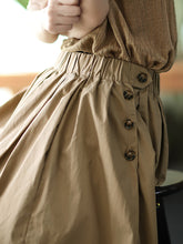 Load image into Gallery viewer, Women Summer Solid Pleat Button Pocket Wide-leg Pants