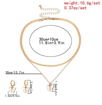 Jewelry design ins style geometric necklace temperament color small butterfly wild short necklace