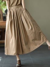 Load image into Gallery viewer, Women Summer Solid Pleat Button Pocket Wide-leg Pants