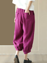 Load image into Gallery viewer, Plus Size Women Summer Solid Pocket Pleat Drawstring Harem Pants