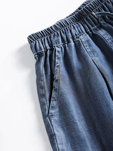 Load image into Gallery viewer, Women Summer Caual Solid Pocket Drawstring Denim Pants