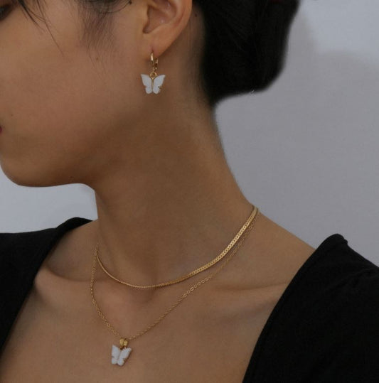 Jewelry design ins style geometric necklace temperament color small butterfly wild short necklace