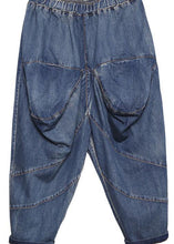 Load image into Gallery viewer, 2019 autumn old casual pants big pockets denim blue harem pants