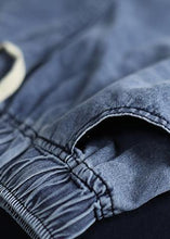 Load image into Gallery viewer, 2019 new denim blue plus size pants elastic waist drawstring ripped Jeans