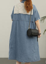 Load image into Gallery viewer, 2021 Wash Casual Lace Shawl Two Piece Denim Dress
