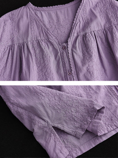 V Neck Casual Short Sleeve Cotton Women Shirt