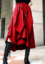 Load image into Gallery viewer, Loose Black Cinched Summer Asymmetrical Design Cotton Skirt