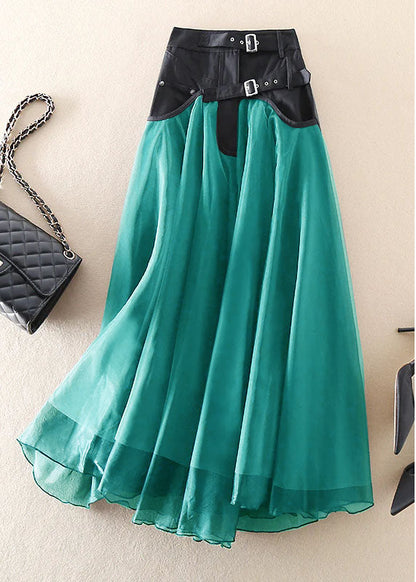 French Purple fashion Patchwork Tulle Skirts Spring