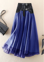 French Red fashion Patchwork Tulle Skirts Spring