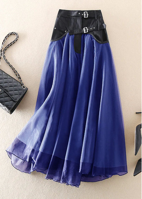 French Purple fashion Patchwork Tulle Skirts Spring