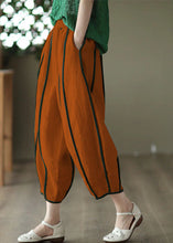 Load image into Gallery viewer, White Patchwork Linen Harem Pants Pockets Striped Summer