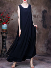 Load image into Gallery viewer, Plus Size Women Summer Irregular Hem Solid Loose Vest Dress