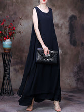 Load image into Gallery viewer, Plus Size Women Summer Irregular Hem Solid Loose Vest Dress