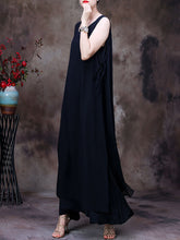 Load image into Gallery viewer, Plus Size Women Summer Irregular Hem Solid Loose Vest Dress
