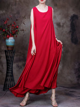 Load image into Gallery viewer, Plus Size Women Summer Irregular Hem Solid Loose Vest Dress