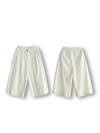 Plus Size Women Summer Casual Solid Pocket Wide-leg Cotton Pants