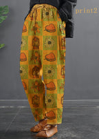 French Spring Wide Leg Pants Unique Yellow Inspiration Elastic Waist Wild Pants