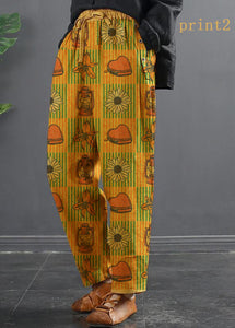 French Spring Wide Leg Pants Unique Yellow Inspiration Elastic Waist Wild Pants