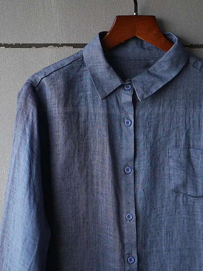 Women Summer Casual Classic Solid Pocket RamieT-shirt