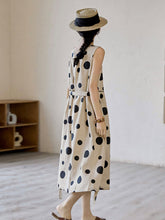 Load image into Gallery viewer, Plus Size Women Summer Casual Dot Drawstring Loose Vest Dress