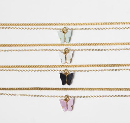 Jewelry design ins style geometric necklace temperament color small butterfly wild short necklace