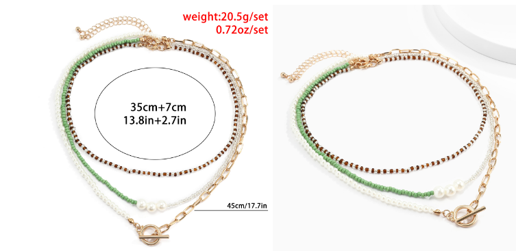 Vintage Multilayer Geometric Boho Beaded Geometric Necklace Hand Braided Necklace