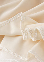 Apricot Asymmetrical Elastic Waist Tulle Pleated Skirt Summer