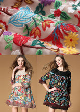 Load image into Gallery viewer, Apricot Patchwork Organza Short Dresses Embroideried Bracelet Sleeve