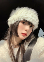 Load image into Gallery viewer, Art Beige Fuzzy Fur Fluffy Leather And Fur Hat
