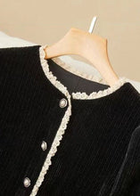 Load image into Gallery viewer, Art Black O-Neck Lace Patchwork Thick Corduroy Maxi Dresses Spring