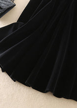 Load image into Gallery viewer, Art Black Zip Up Silk Velour a line skirts Spring