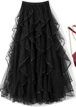 Load image into Gallery viewer, Art Black fashion Sequins Ruffles Fall Skirts