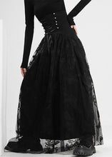 Load image into Gallery viewer, Art Black tie waist Butterfly Tulle Skirt Spring
